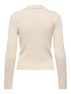 Maglia donna a costine con scollo a V