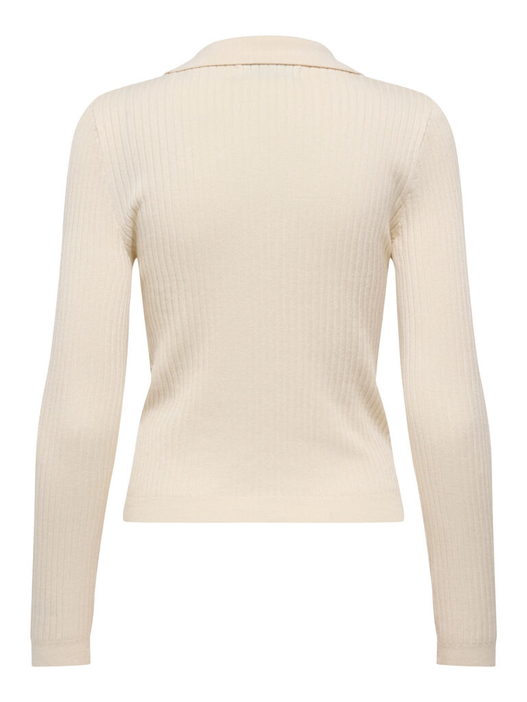 Maglia donna a costine con scollo a V