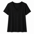 T-shirt tinta unita con scollo a V