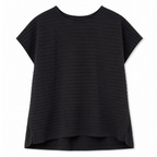 Blusa Donna Nera Plissé Manica Corta