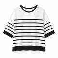 Maglia rigata con maniche corte