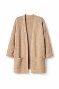 Cardigan Donna Beige con Tasche