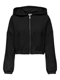 Felpa cropped donna con cappuccio e zip