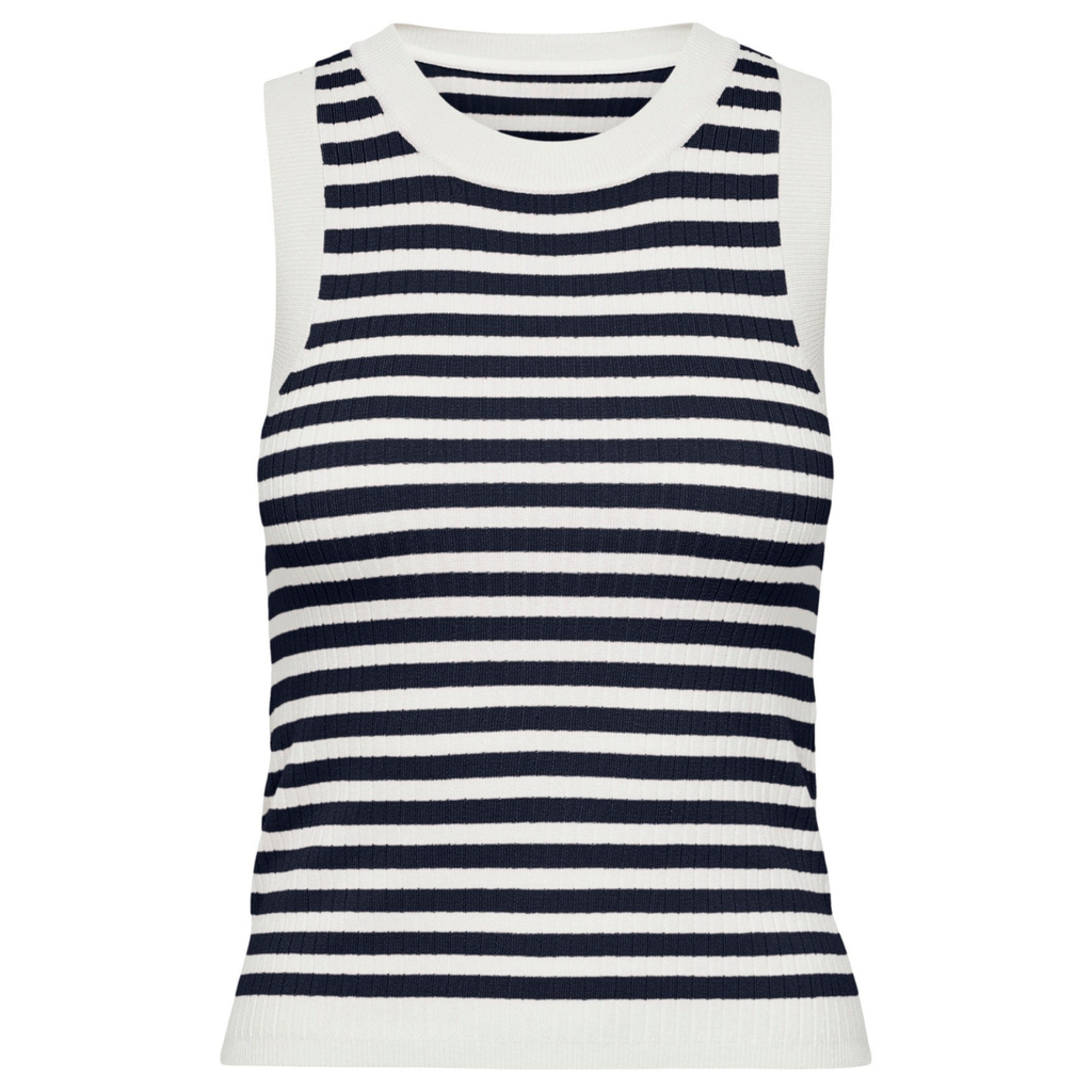 Top Donna in Maglia a Coste Senza Maniche