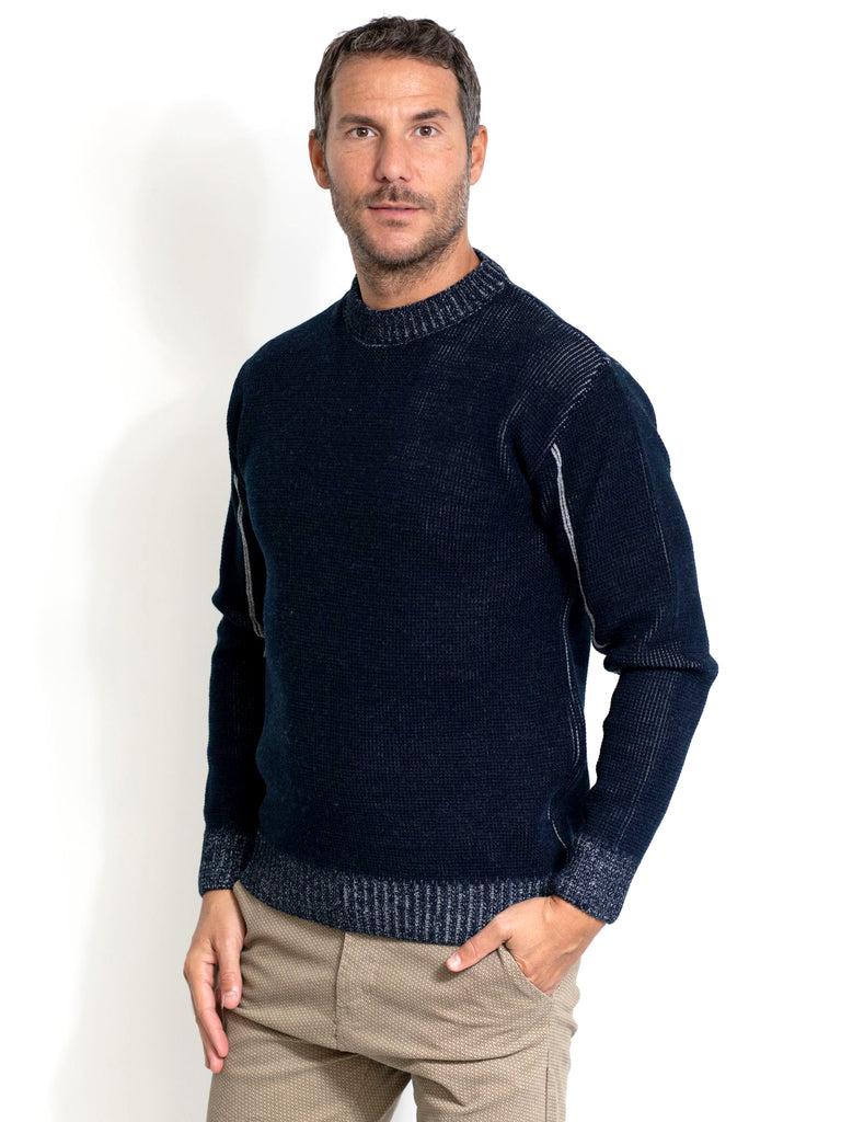 Maglia girocollo con contrasti