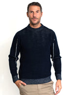 Maglia girocollo con contrasti
