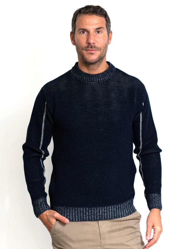 Maglia girocollo con contrasti