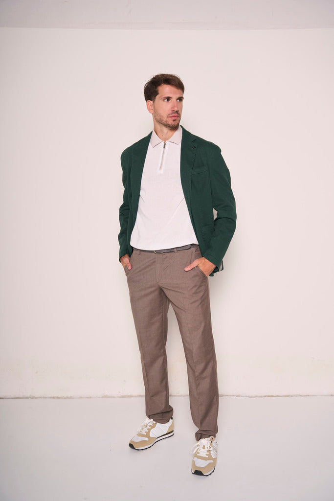 Polo con zip e collo a costine