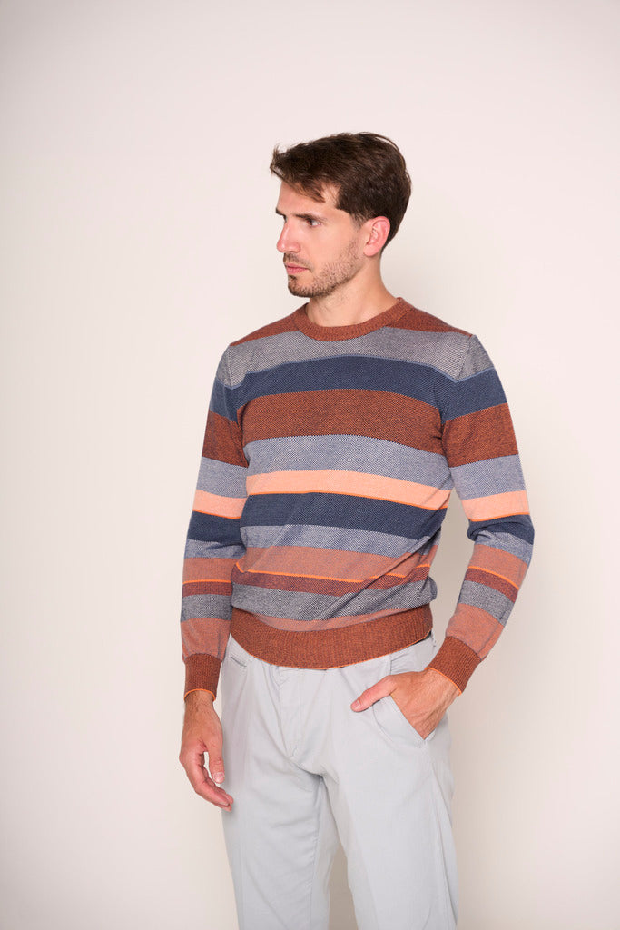 Maglione uomo con girocollo rigato