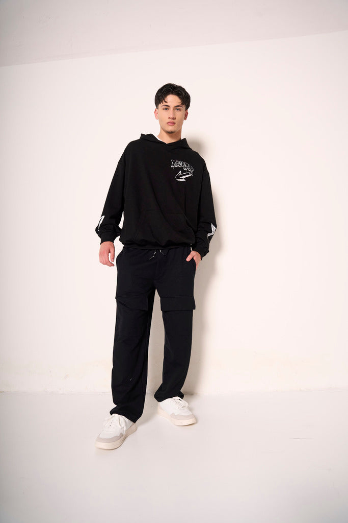 Felpa oversize con stampa fronte retro