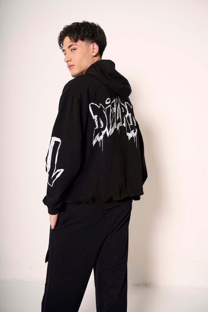 Felpa oversize con stampa fronte retro