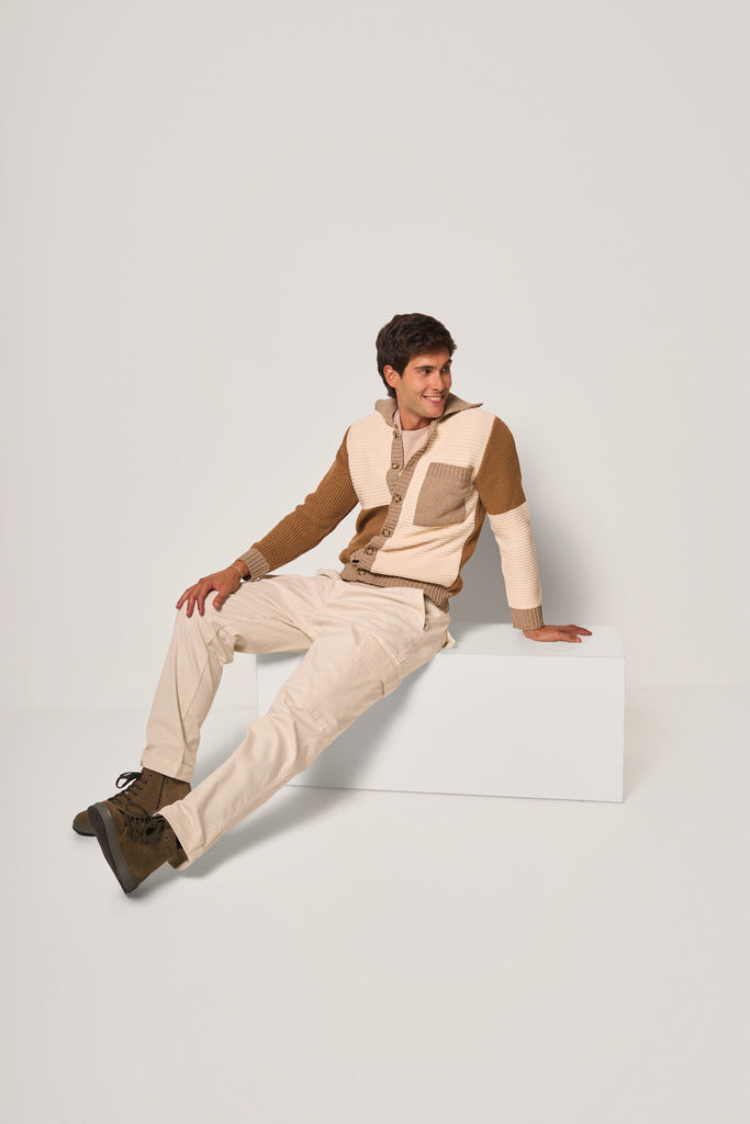 Maglione uomo color block
