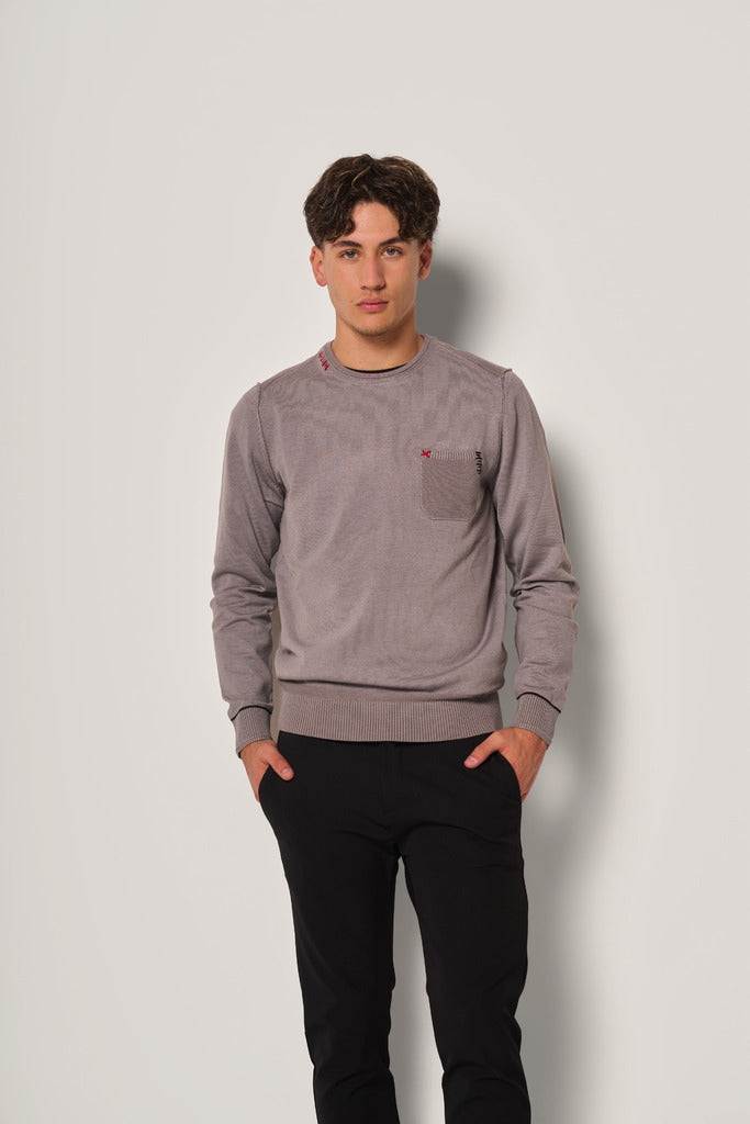 Maglione Girocollo Basic con Taschino