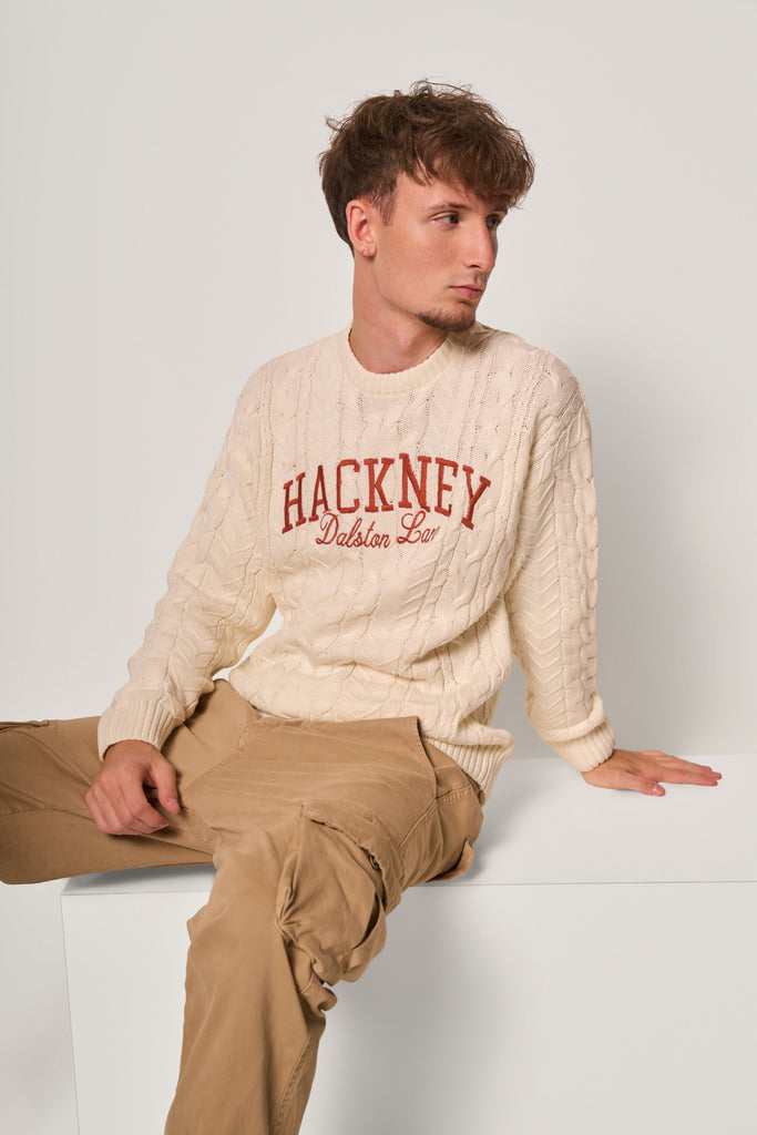 Maglione a trecce con scritta