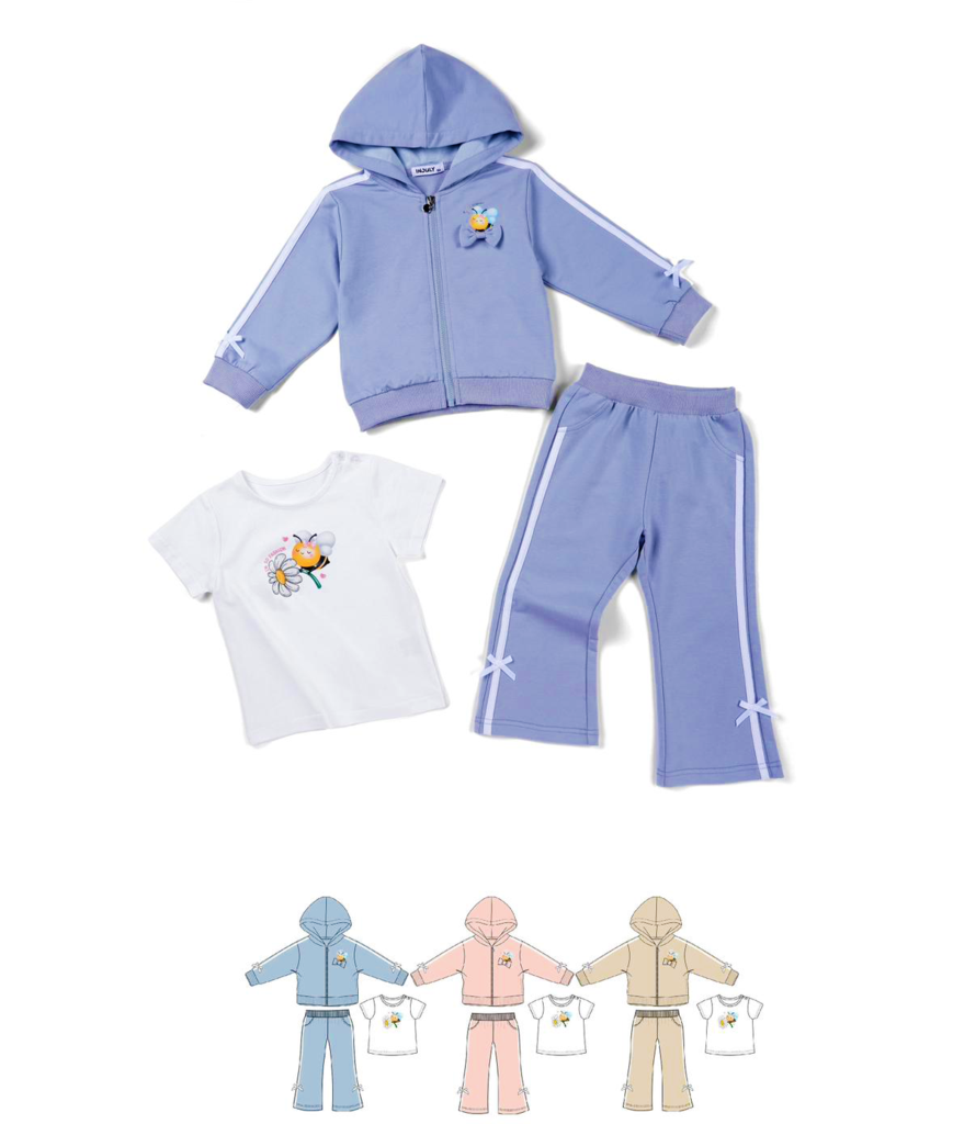 Completino da bambina baby 3 pezzi