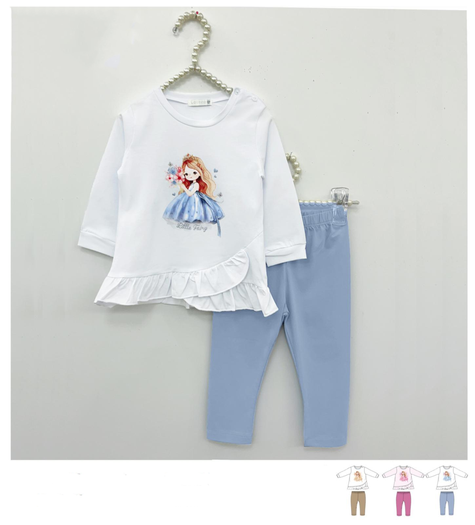 Completino da bambina 2 pezzi con volant