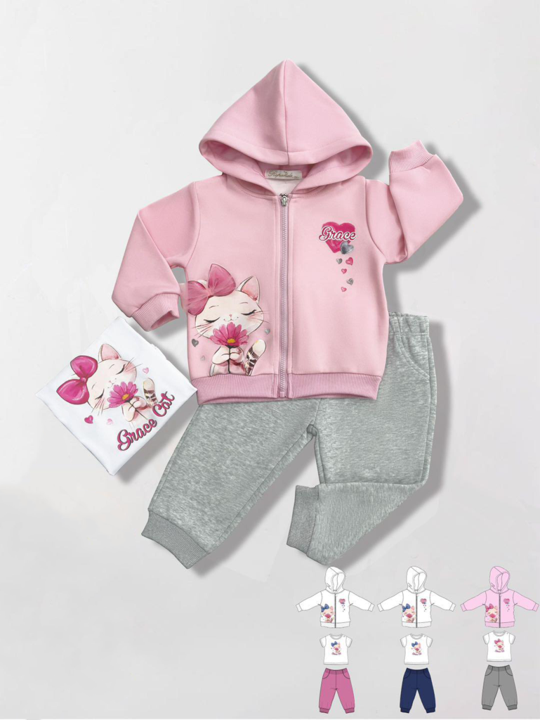 Completino da bambina baby 3 pezzi