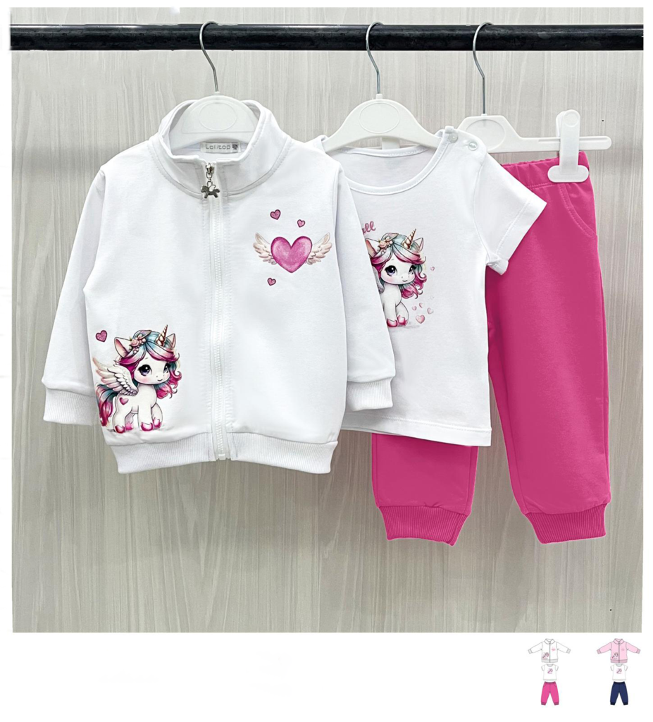 Completino da bambina baby 3 pezzi