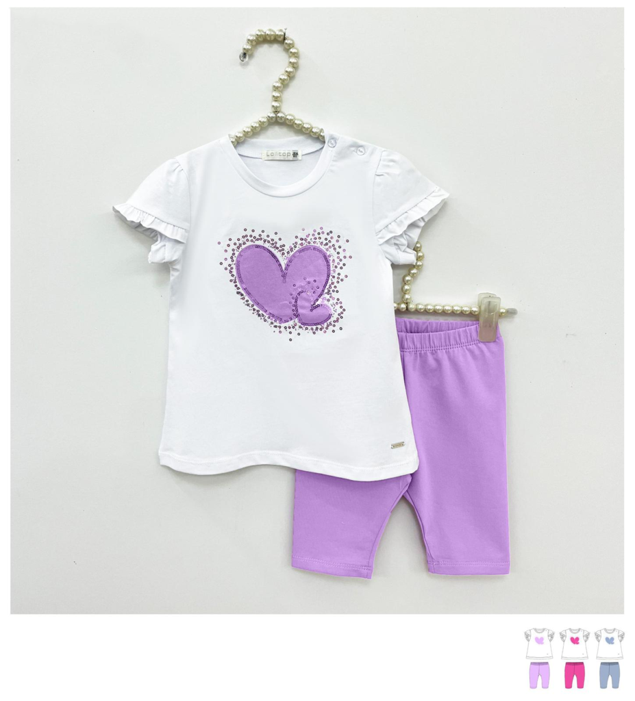 Completino da bambina 2 pezzi con paiettes