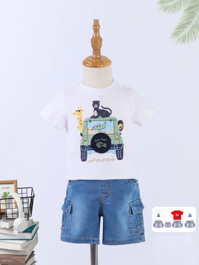 Completino da bambino baby con stampa della macchina