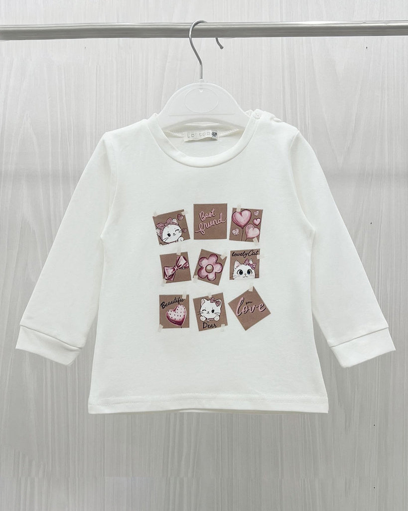 Maglia bambina con stampa gatti
