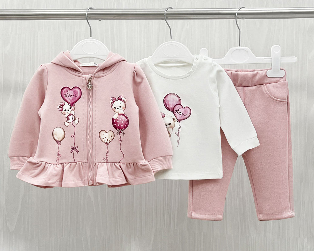 Completo bambina con stampa orsacchiotti