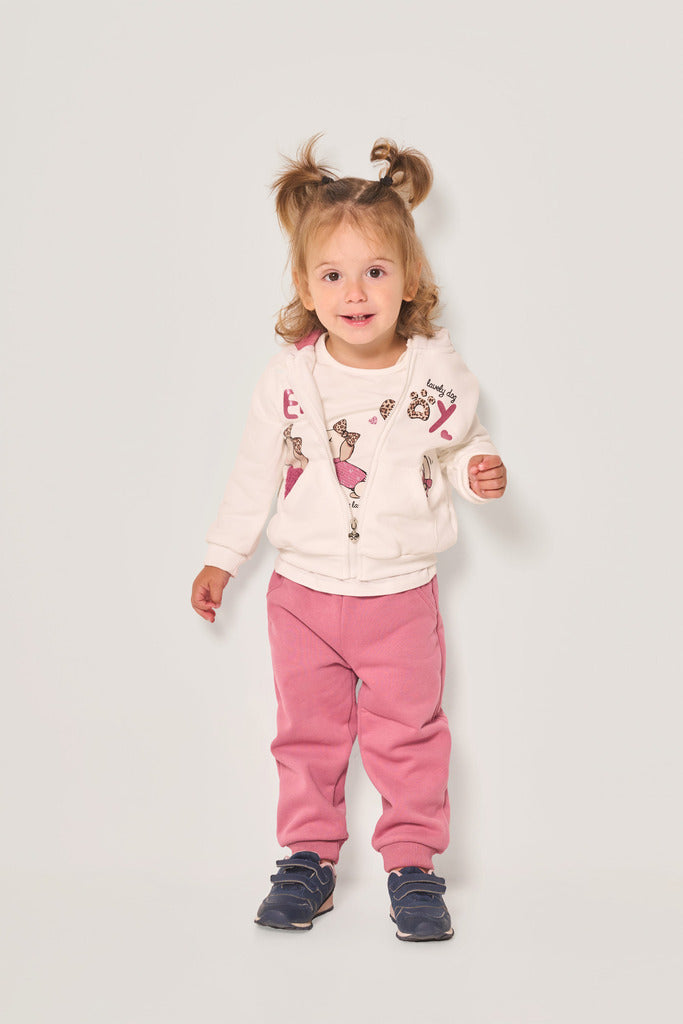 Completo da bambina con stampa lettering