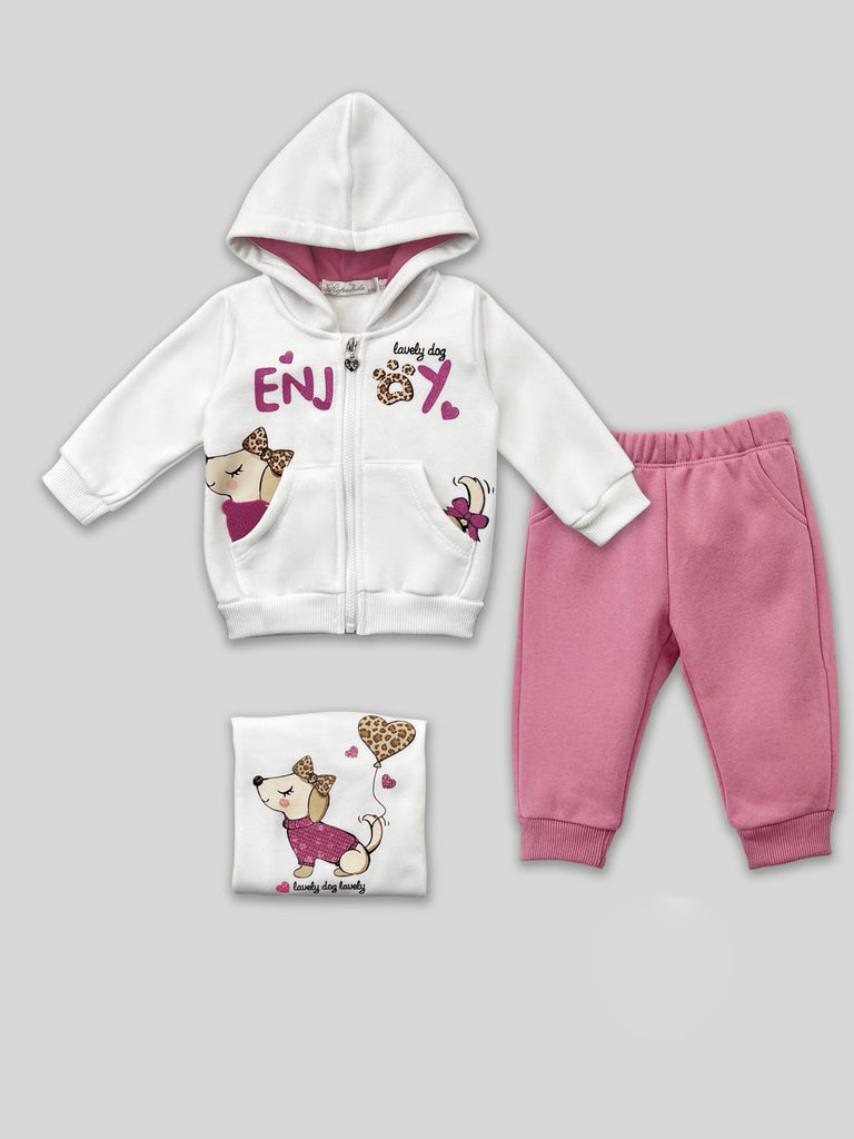 Completo da bambina con stampa lettering