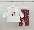 Completo 2 pezzi neonata con stampa orsetto