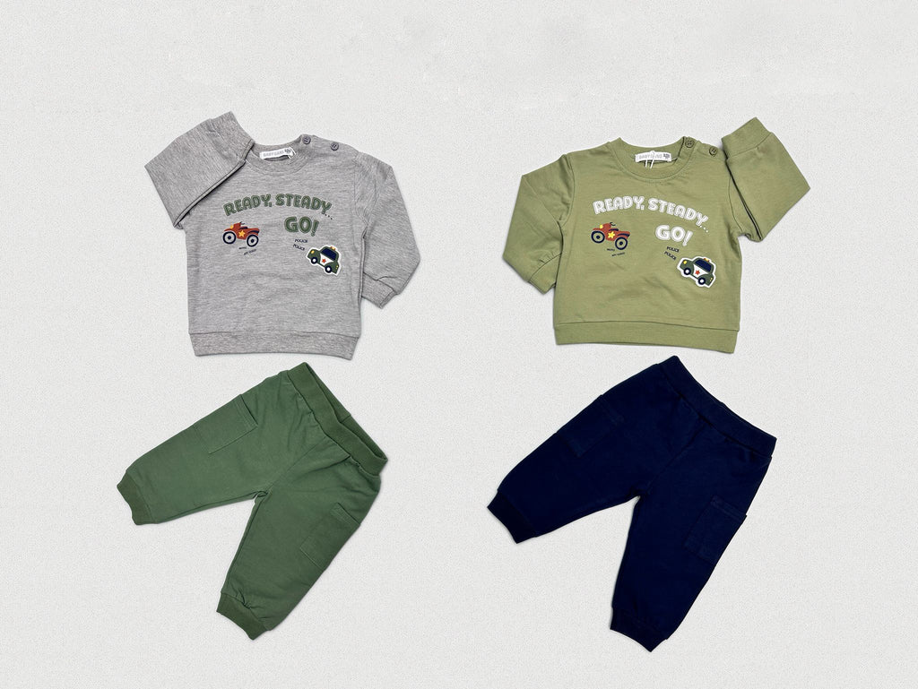Completo jogger da neonato con lettering