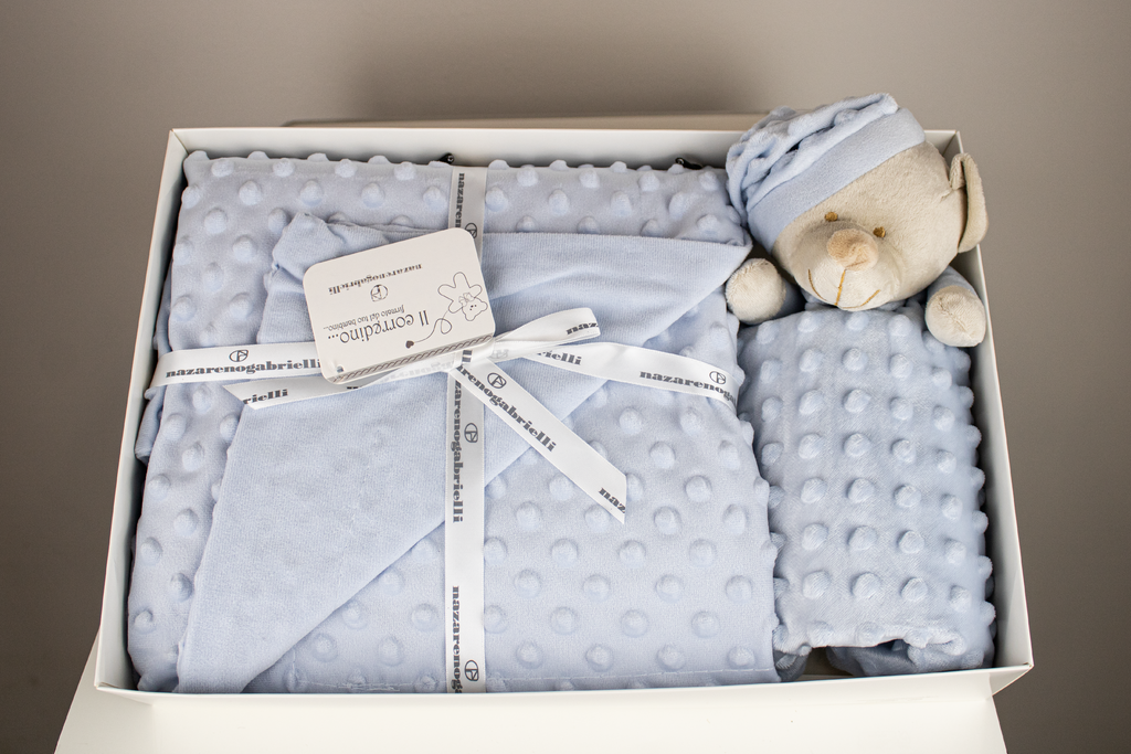 Copertina culla in buddle double face con dou-dou orsetto