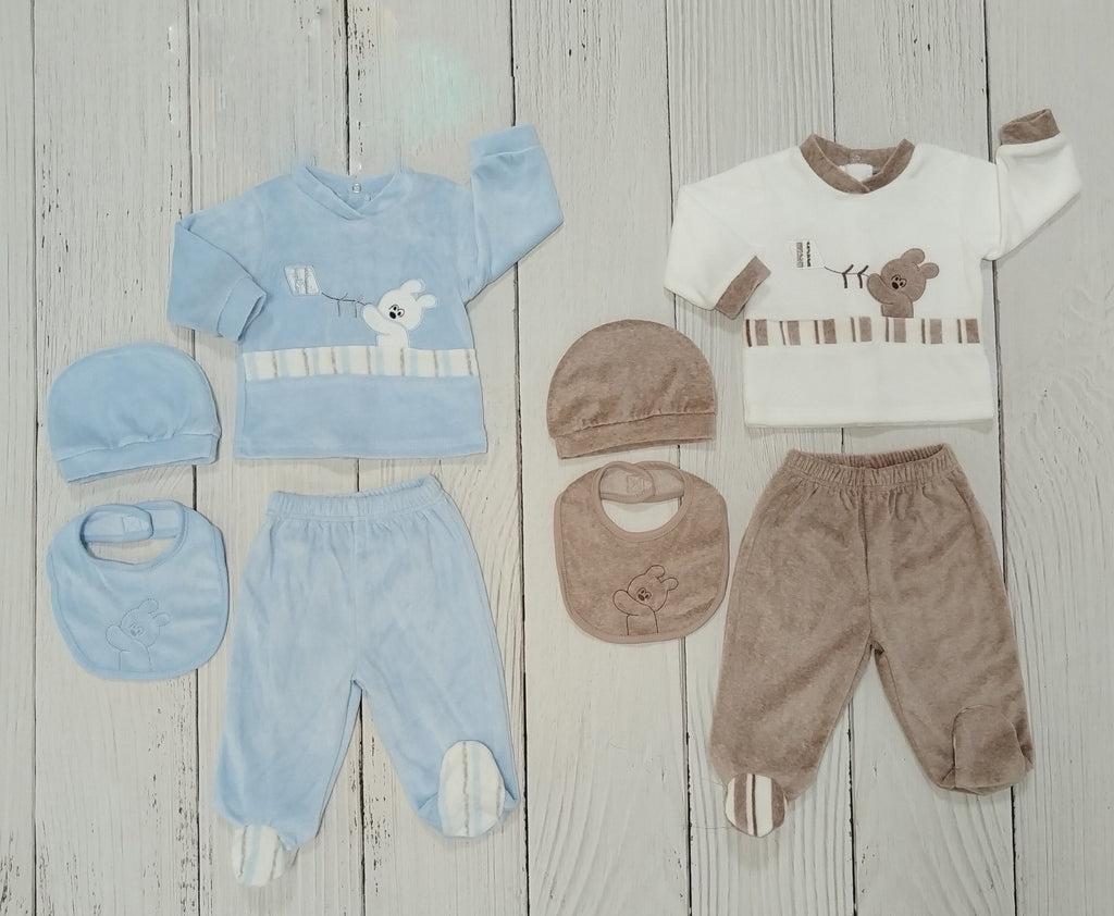 Completo neonato in ciniglia