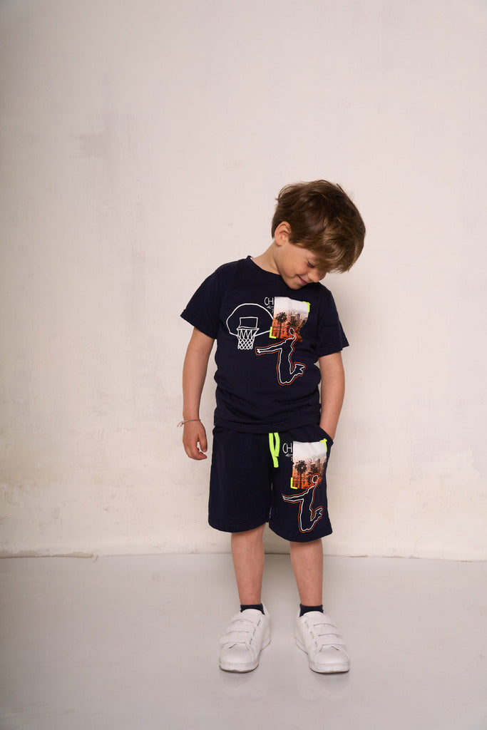 Pantaloncino baby con stampa