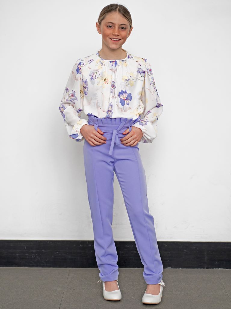Pantalone con vita in plissè