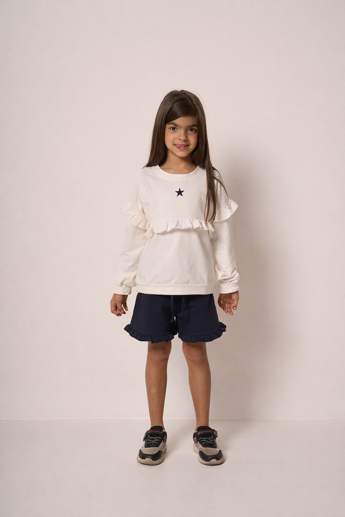 Pantaloncino Bambina con Ruches e Coulisse