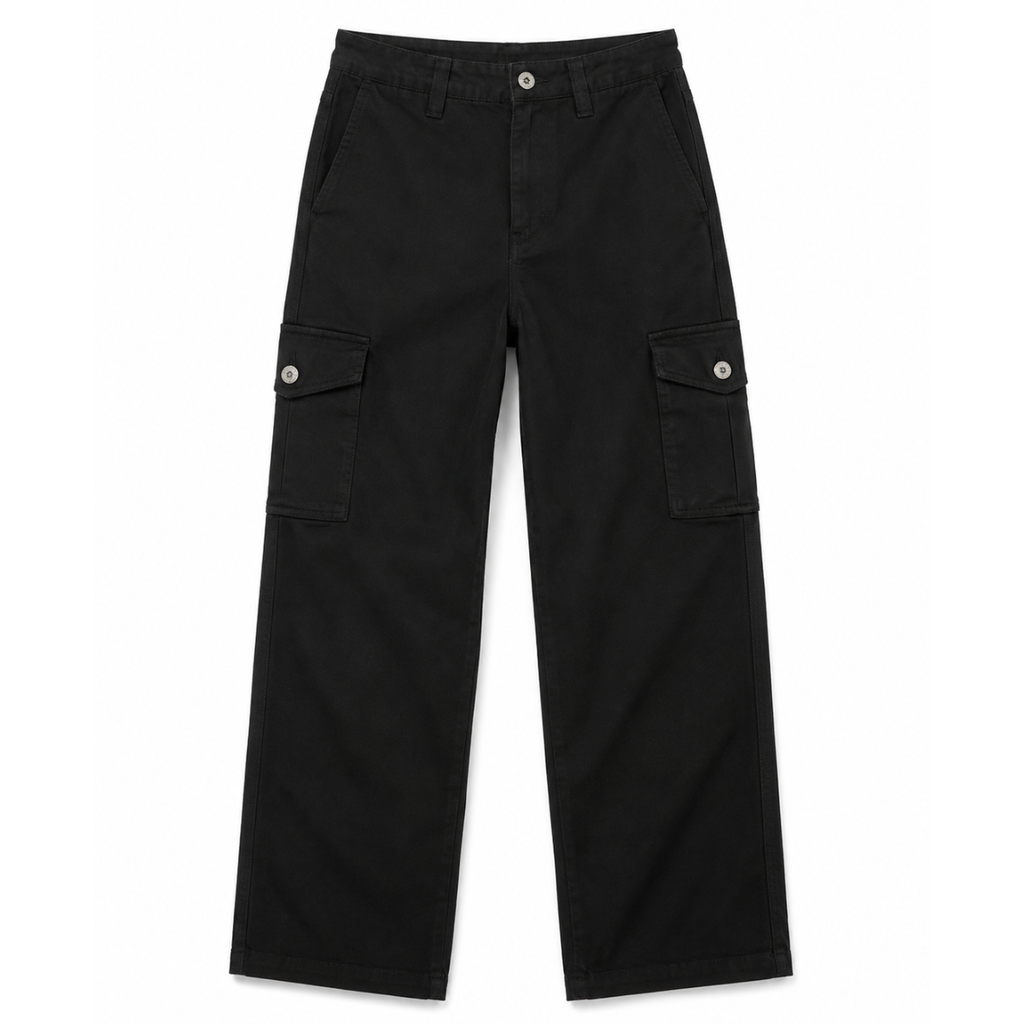 Jeans largo con tasconi