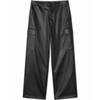 Pantalone ecopelle con tasconi