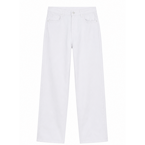 Jeans bianco a gamba larga