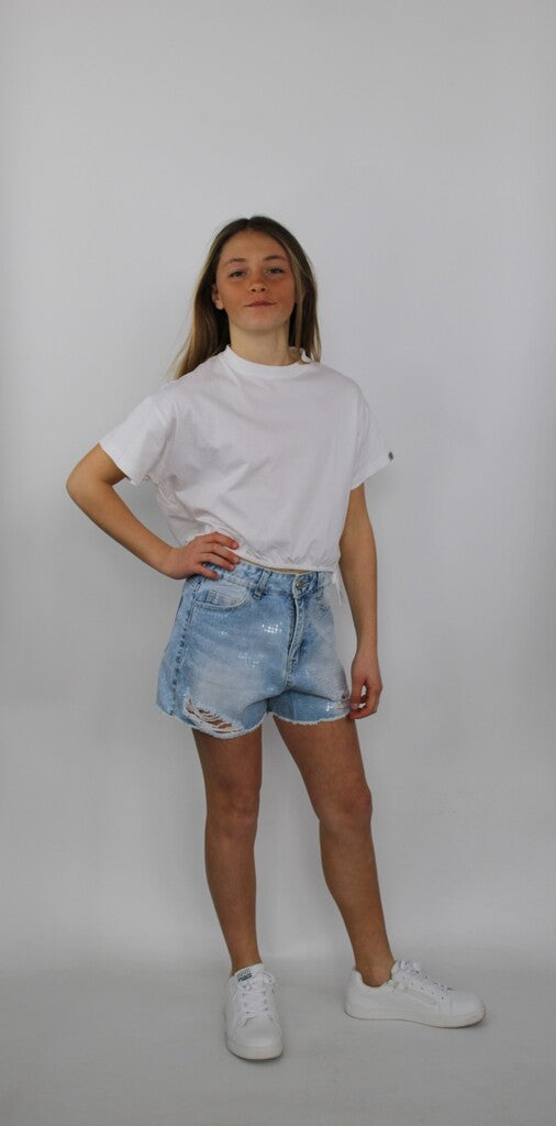 Pantaloncino corto con strass