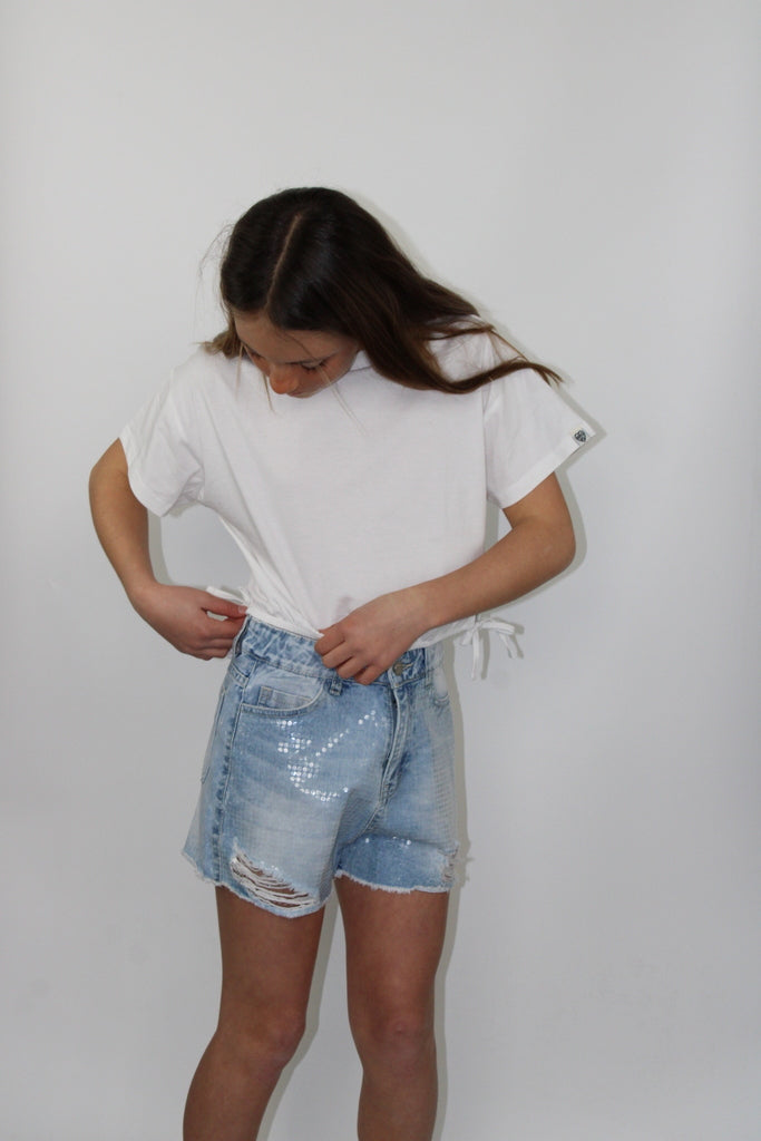 Pantaloncino corto con strass