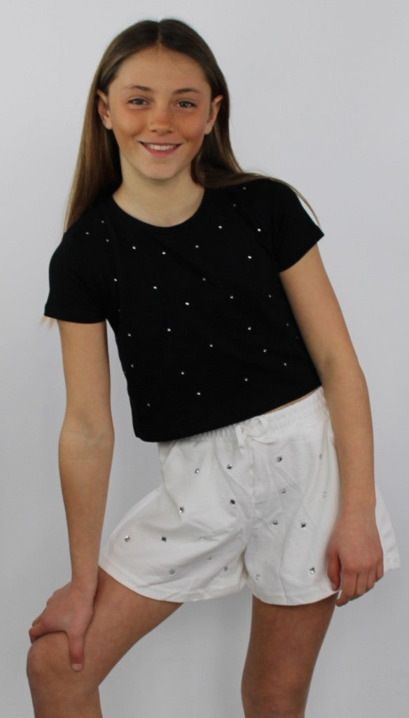 Pantaloncino corto con strass