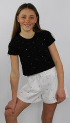 Pantaloncino corto con strass