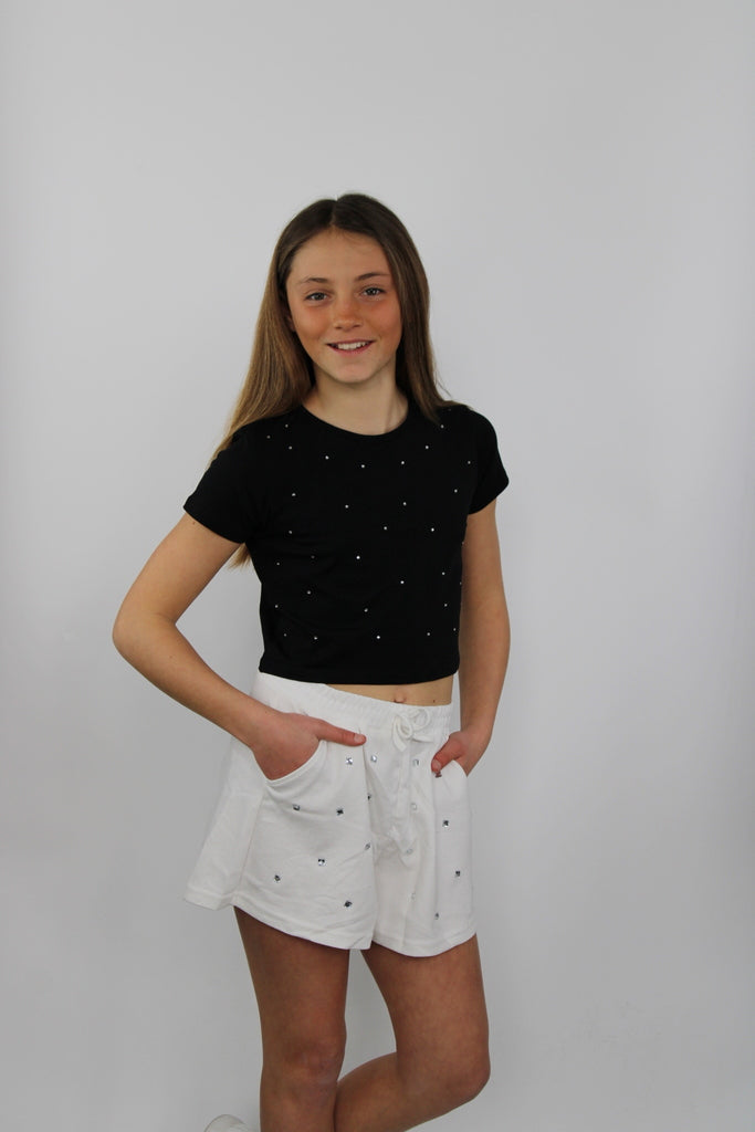 Pantaloncino corto con strass