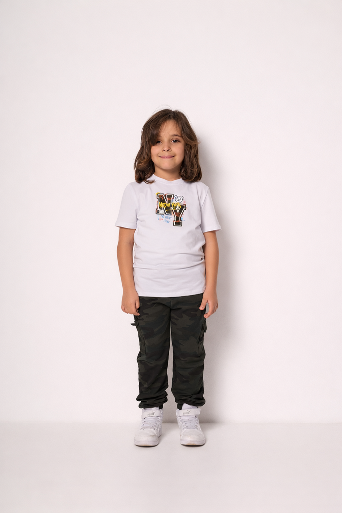 PANTALONE BAMBINO CARGO MILITARE