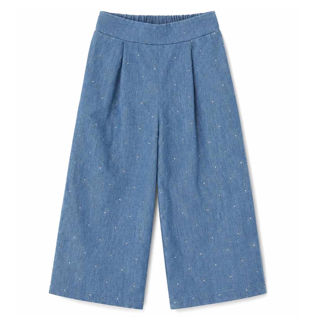 PANTALONE PALAZZO CON STRASS