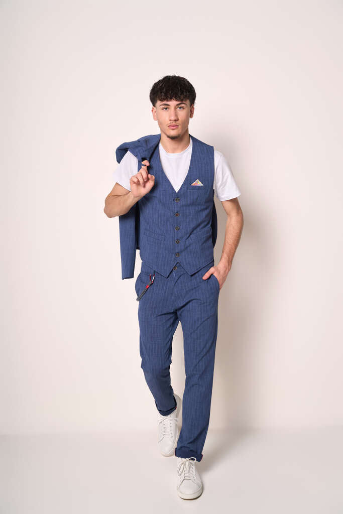Pantalone Uomo Blu Slim Fit