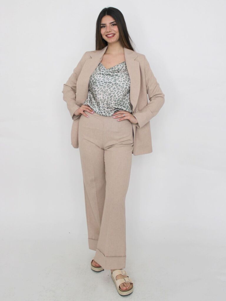 Pantalone dritto con risvolto