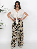 Pantalone largo in fantasia