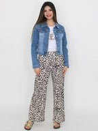 Pantalone dritto maculato