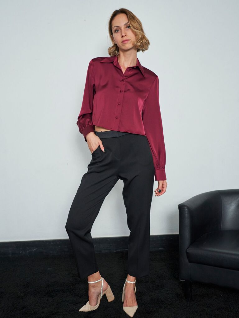 Pantaloni con profilo raso